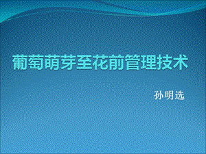 葡萄萌芽期至花前管理技术要点.ppt