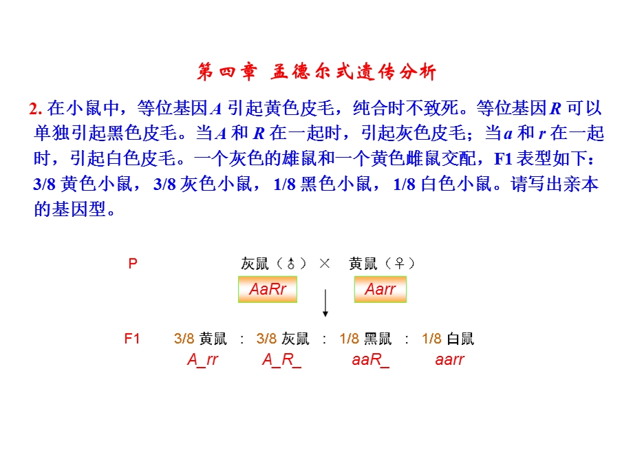 遗传学-第二版-课后部分答案(4~8章).ppt_第1页