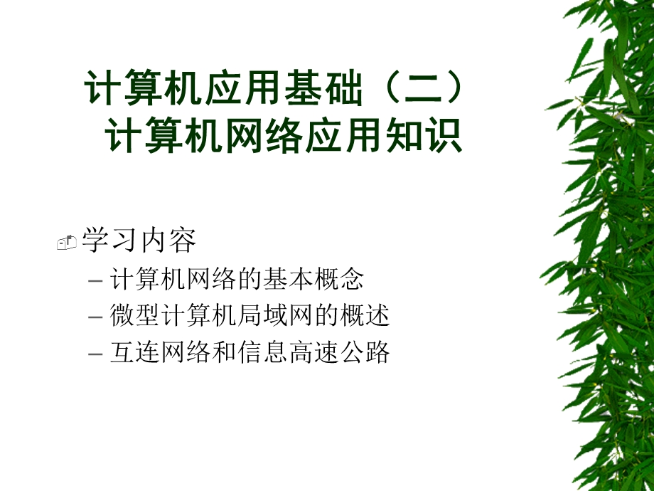 计算机应用基础(二)计算机网络应用知识.ppt_第1页