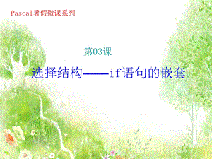 选择结构-if语句的嵌套.ppt