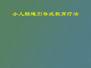 脑瘫引导式教育.ppt