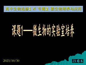 生物选修1课堂教学课件-微生物的实验室培养.ppt