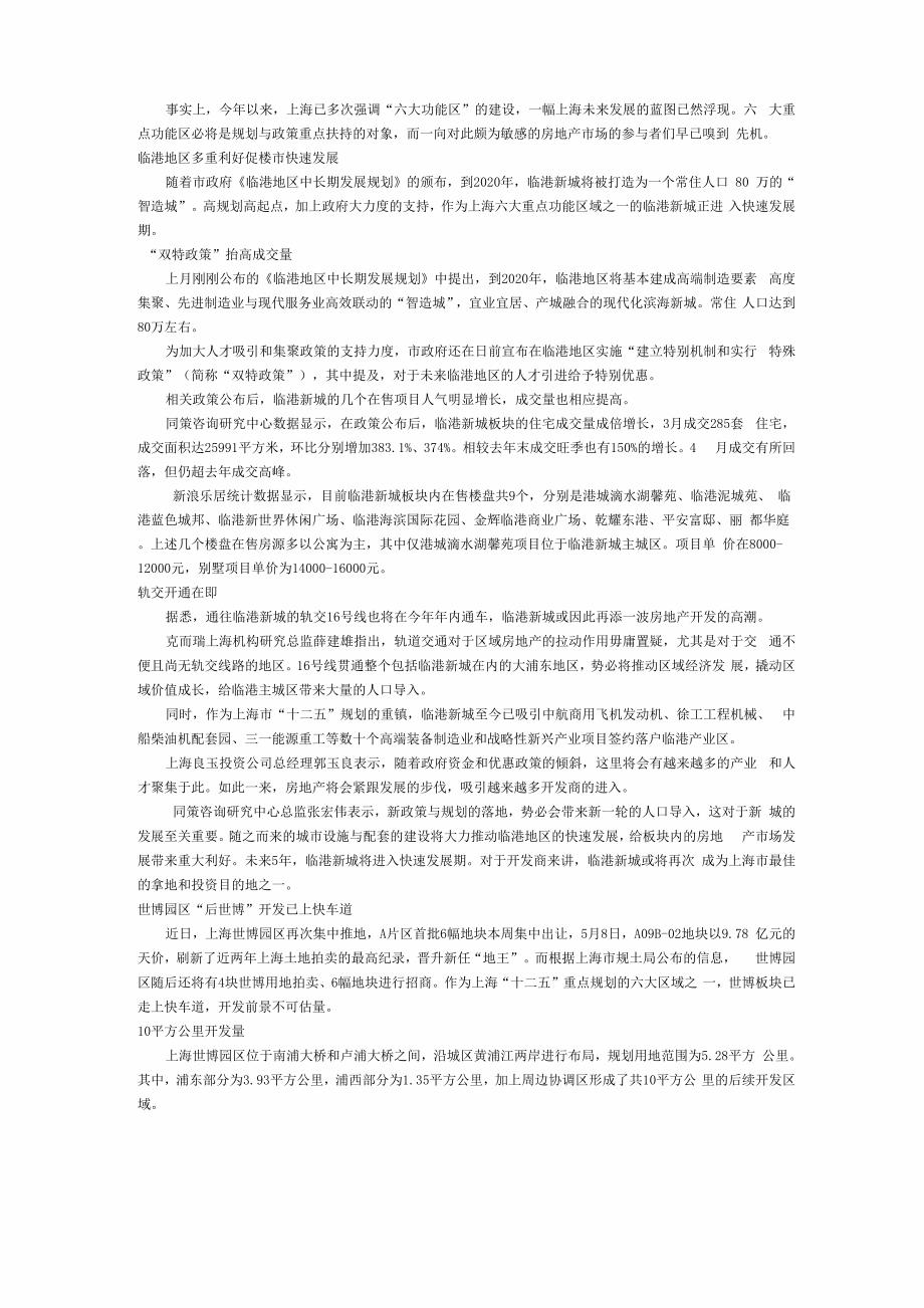 房企伏兵上海六大核心功能区.docx_第2页