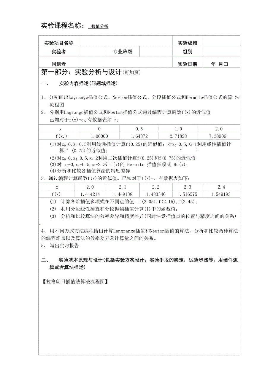 数值分析实验报告(插值法).docx_第2页