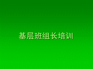 基层班组长培训.ppt