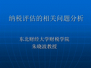 纳税评估的相关问题分析.ppt