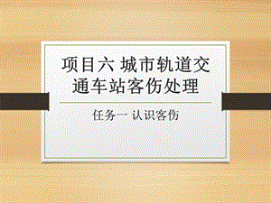 项目六-城市轨道交通车站客伤处理.ppt