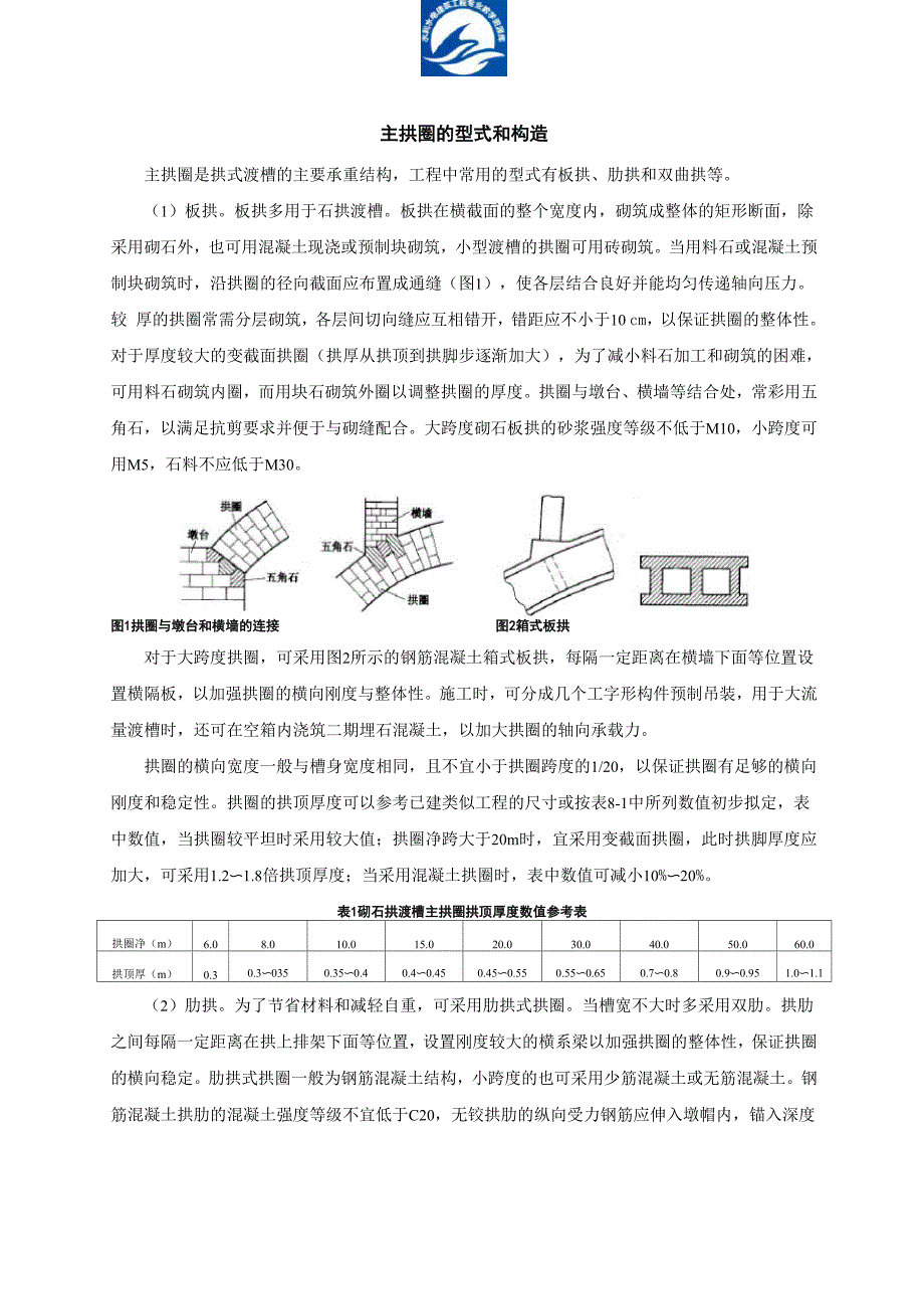 拱式渡槽的主拱圈型式和构造汇总.docx_第1页