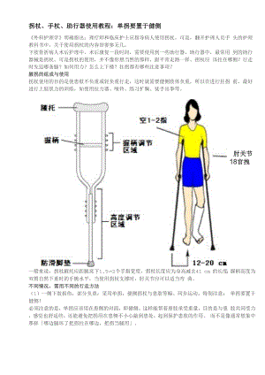 拐杖手杖助行器使用教程单拐要置于健侧.docx