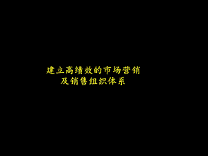 麦肯锡建立高绩效的市场营销及销售组织体系.ppt