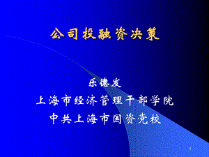 公司投融资决策.ppt