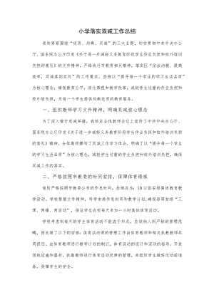 小学落实双减工作总结.docx