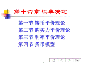 《国际经济学》第十六章汇率决定(浙江林学院-沈明其.ppt