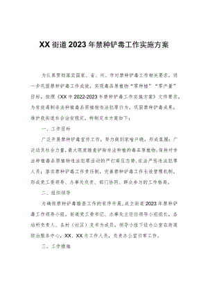 XX街道2023年禁种铲毒工作实施方案.docx