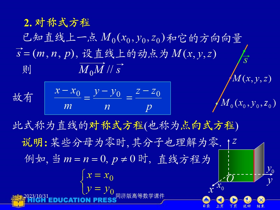 高等数学课件-D86空间直线.ppt_第3页