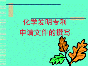 化学发明专利申请文件撰写.ppt