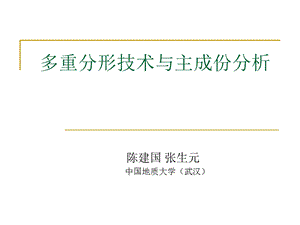 多重分形技术与主成份分析.ppt