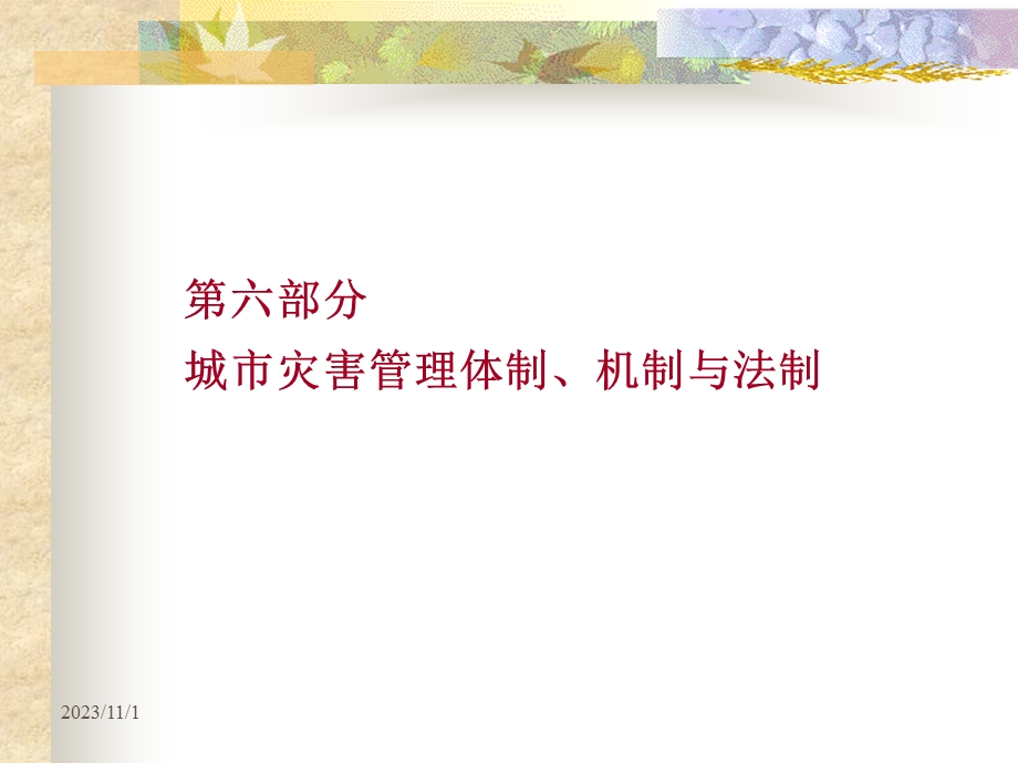 城市灾害管理体制、机制与法制.ppt_第1页