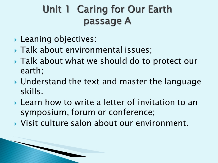 大学体验英语第三册unit1caringforourearth.ppt_第1页