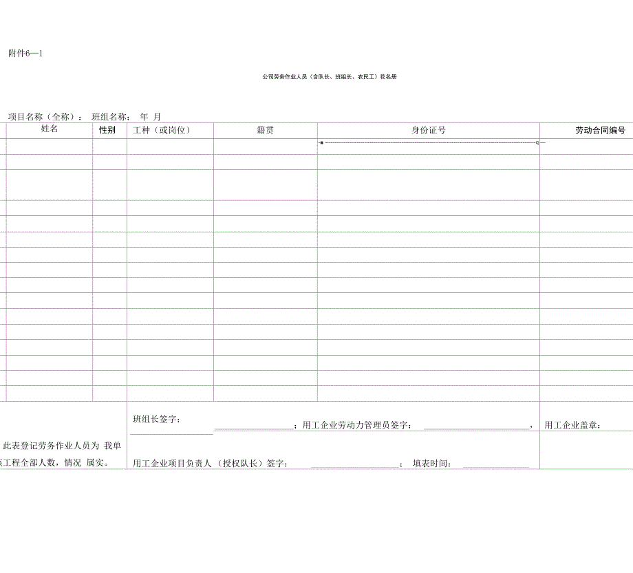 施工单位实名制管理表格.docx_第1页