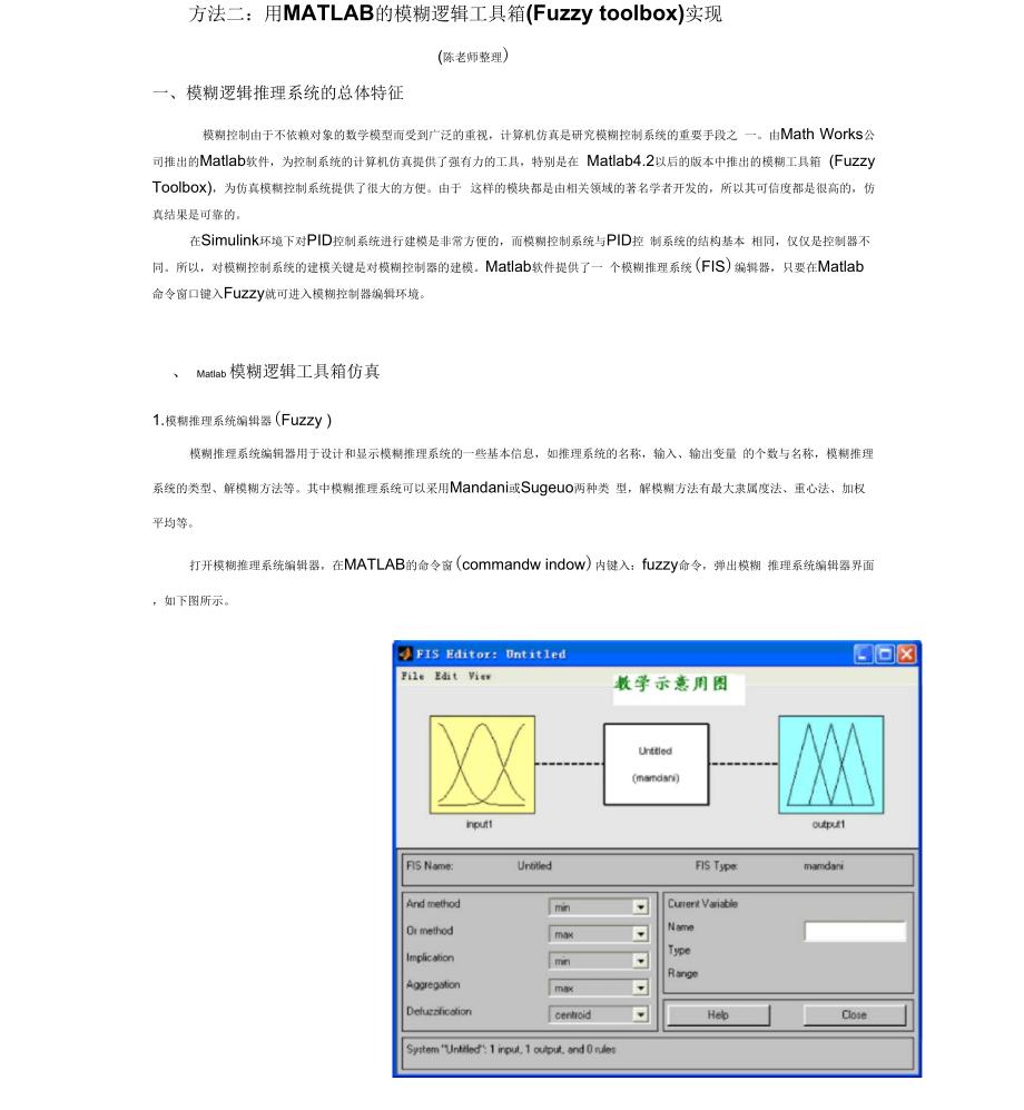 方法二用MATLAB的模糊逻辑工具箱实现.docx_第1页