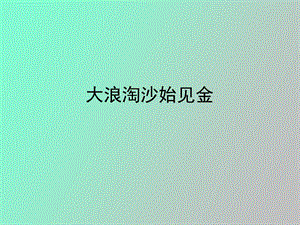 大浪淘沙始见金.ppt