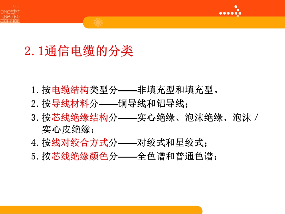 本章重点：全色谱全塑电缆的型号、结构及端别本章难点.ppt_第3页