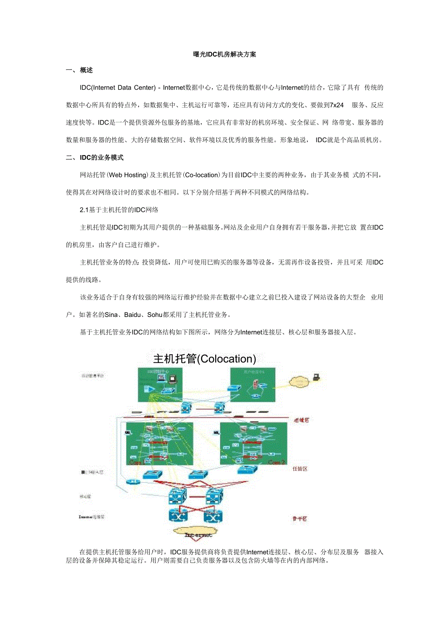 曙光IDC机房解决方案.docx_第1页