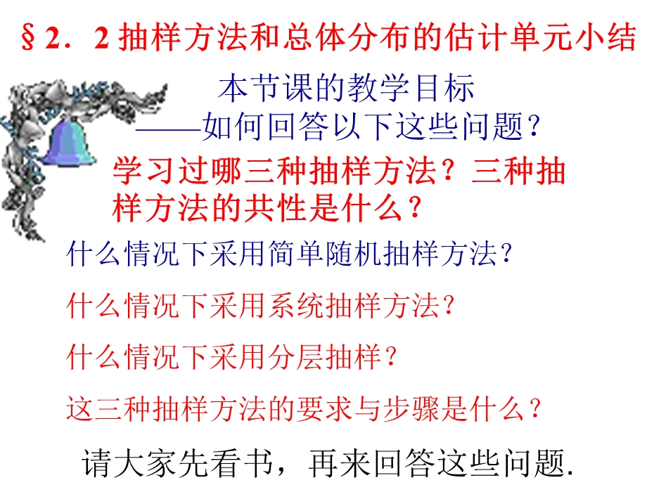 抽样方法和总体分布的估计单元小结.ppt_第1页