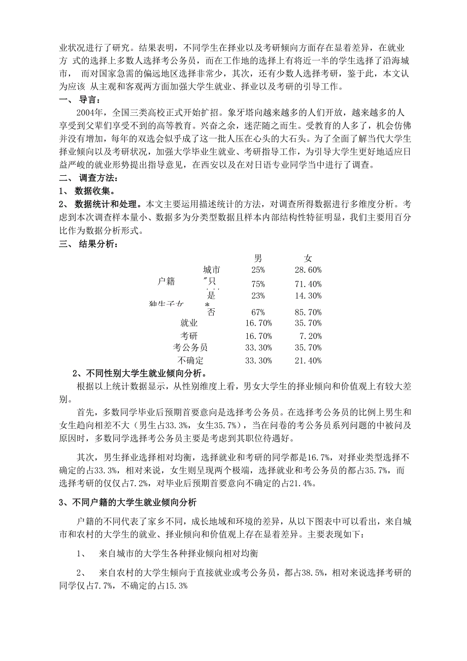 日语专业毕业生就业和考研情况调查2.docx_第2页