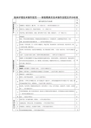 临床护理技术操作规范——穿脱隔离衣技术操作流程及评分标准.docx