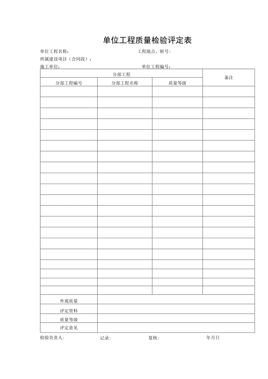 单位工程质量检验评定表.docx_第1页