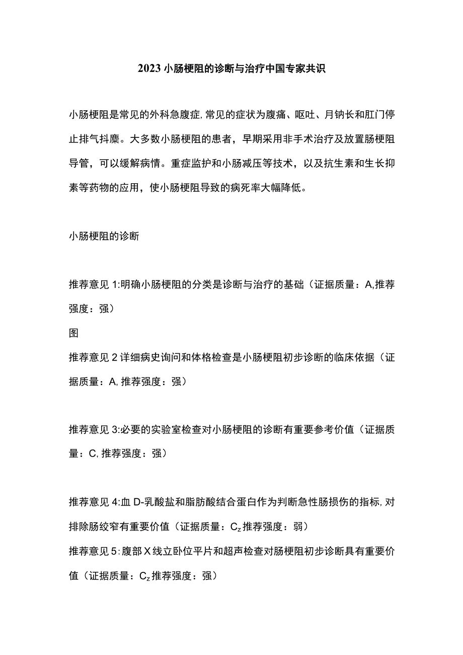 2023小肠梗阻的诊断与治疗中国专家共识.docx_第1页