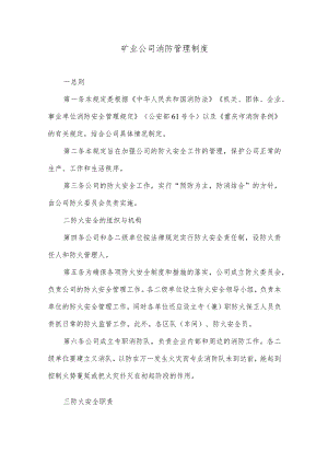 矿业公司消防管理制度.docx