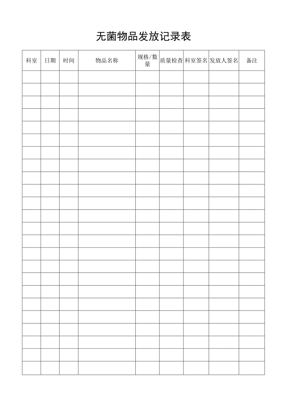 无菌物品发放记录.docx_第1页