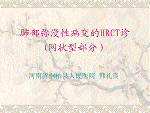 肺部弥漫性病变的hrct诊断网状型部分.ppt