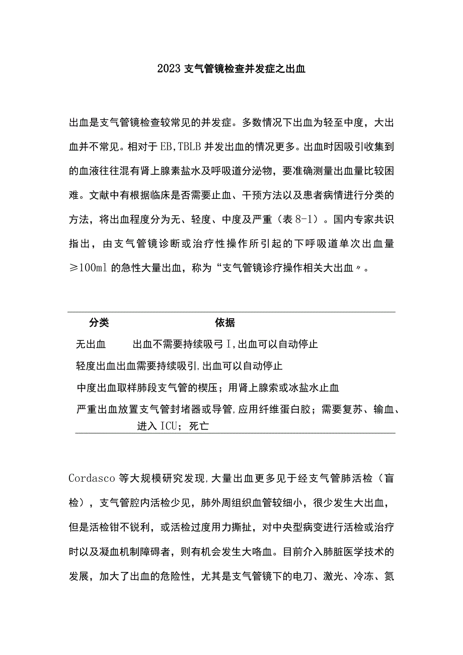 2023支气管镜检查并发症之出血.docx_第1页