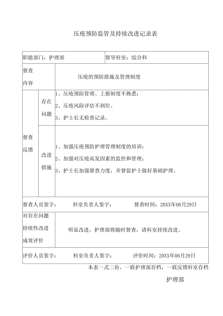 压疮预防监管及持续改进记录表.docx_第1页