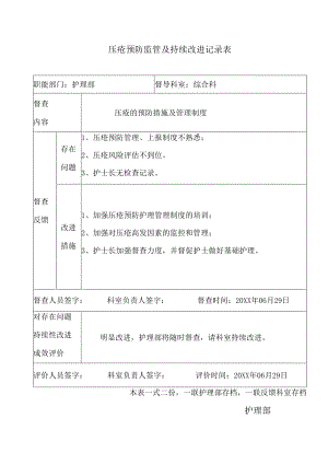 压疮预防监管及持续改进记录表.docx