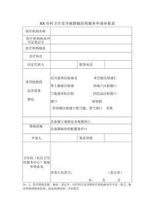 卫生室开展静脉给药服务申请审批表.docx