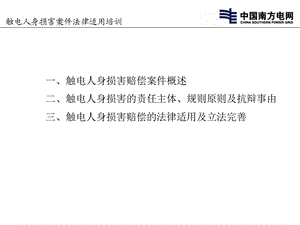 触电人身损害案件法律适用培训课件.ppt