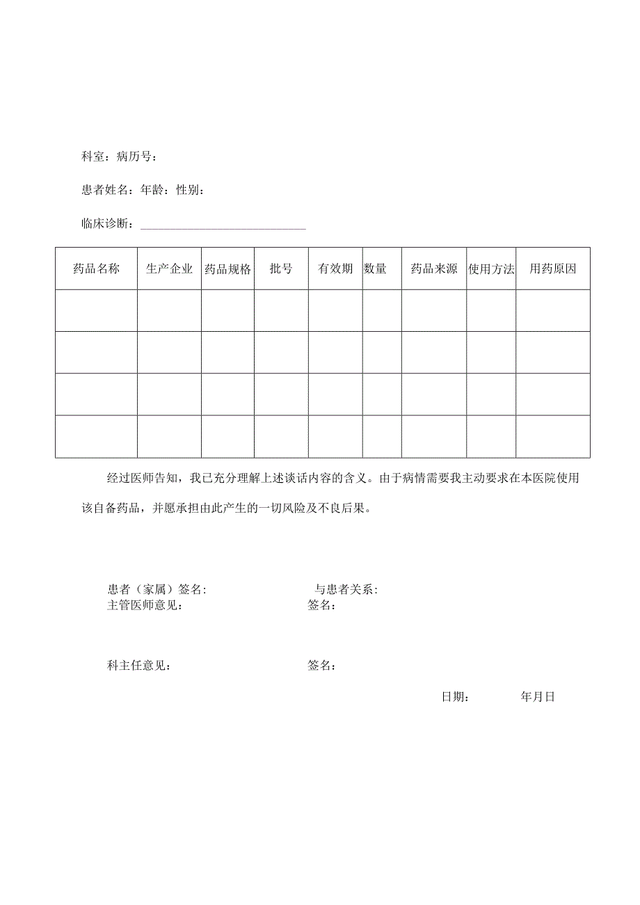 住院患者自备药品使用知情同意书.docx_第2页