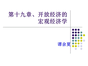 货币经济学-开放经济的宏观经济学.ppt