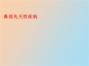 鼻部先天性疾病.ppt