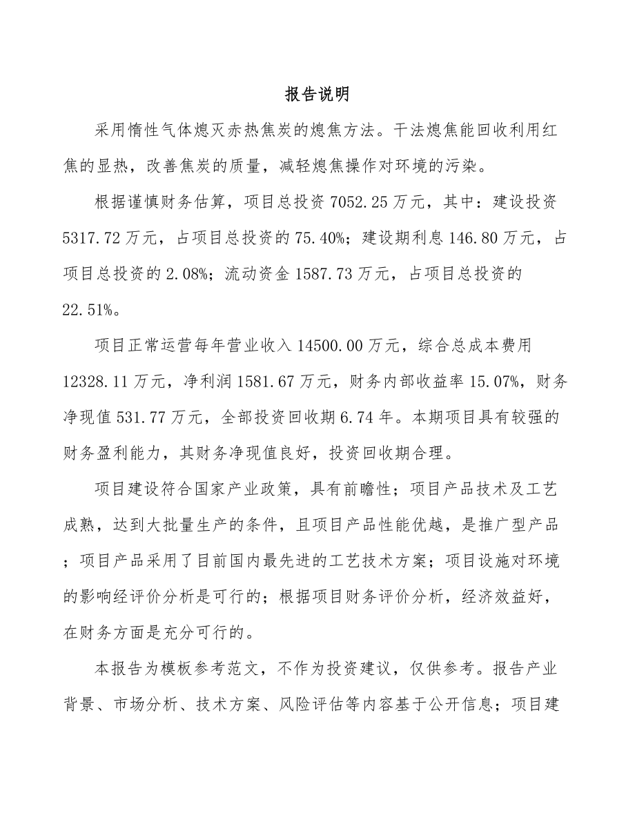 干法熄焦项目可行性研究报告.docx_第2页