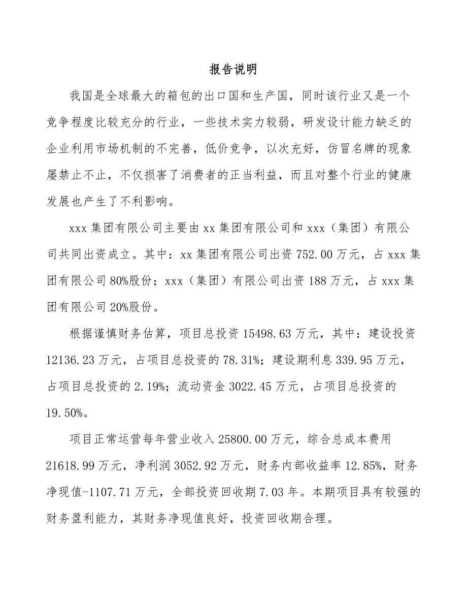 巫溪关于成立箱包公司可行性研究报告.docx_第2页