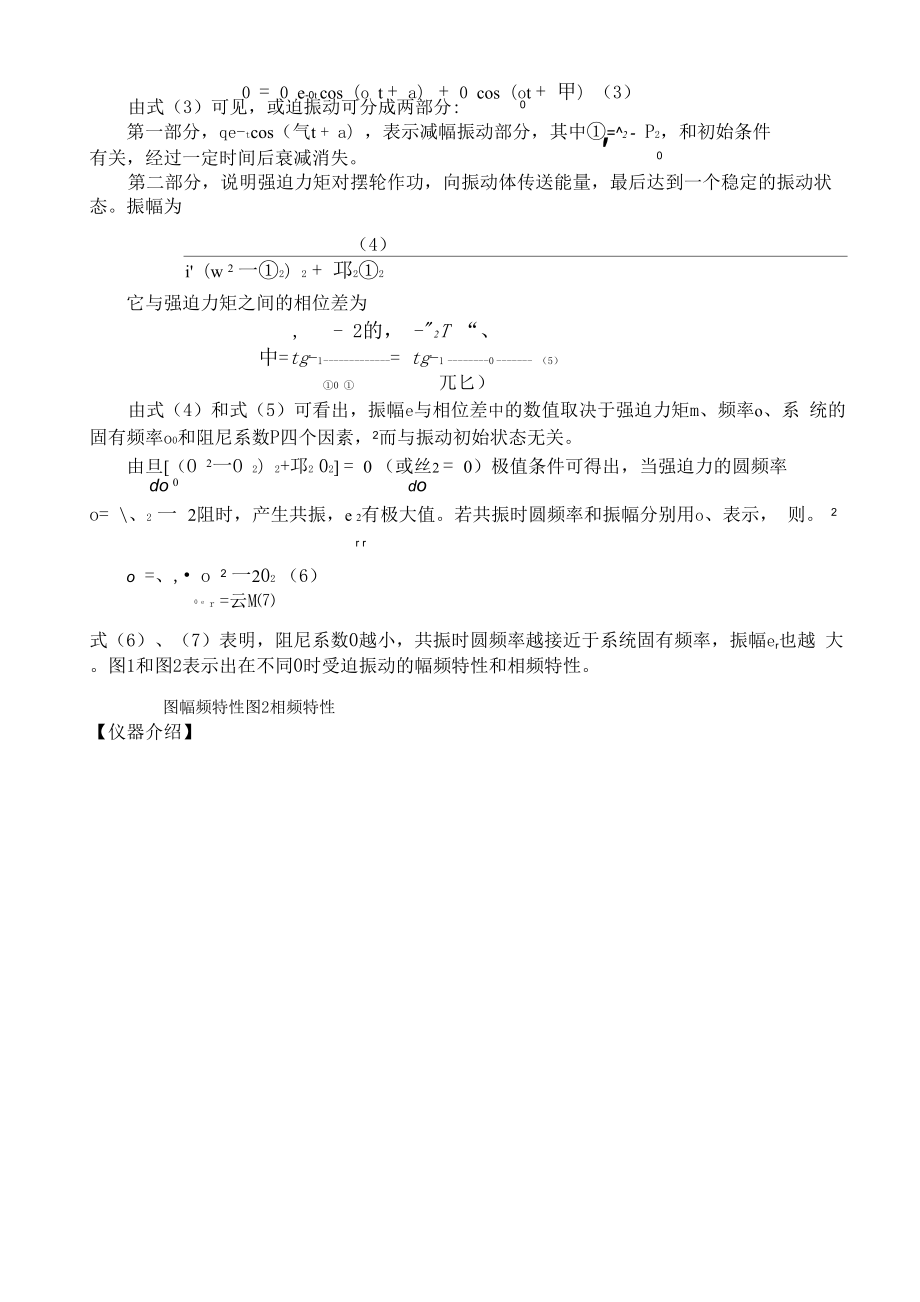 大学物理实验讲义实验波尔共振实验.docx_第2页