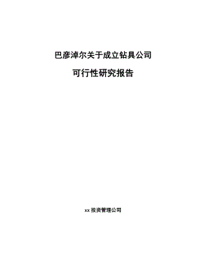 巴彦淖尔关于成立钻具公司可行性研究报告.docx