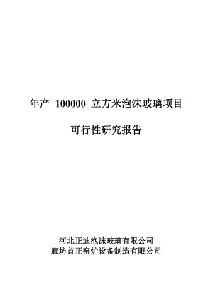 年产10万立方米泡沫玻璃可行性研究报告资料.doc