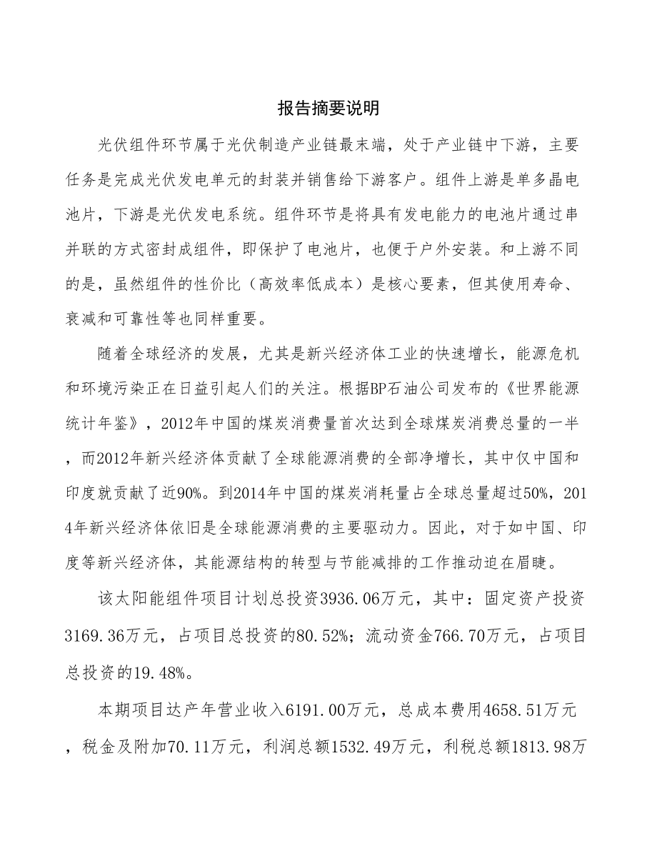 常州太阳能组件生产线项目可行性研究报告.docx_第2页